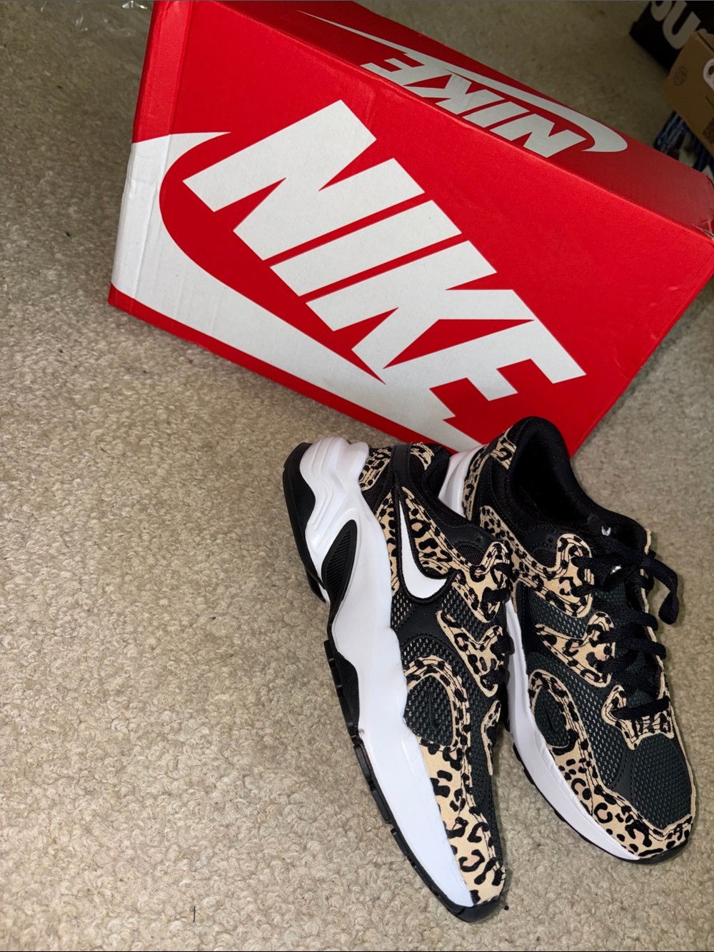 Nike AL8 Leopard-Print Black & Tan Sneakers